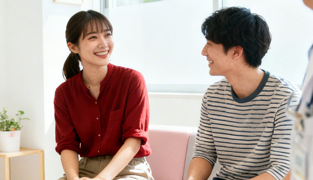 A couple reassured during a friendly consultation